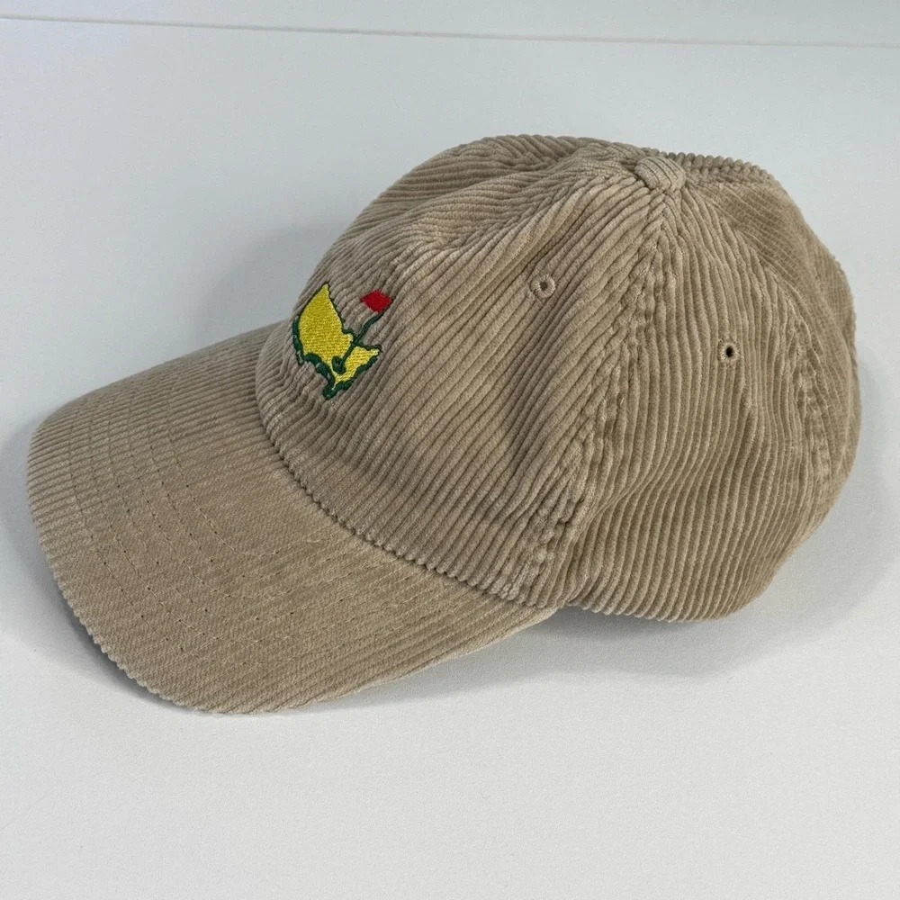 VTG Masters American Needle Corduroy Baseball Cap Hat USA Beige Augusta National